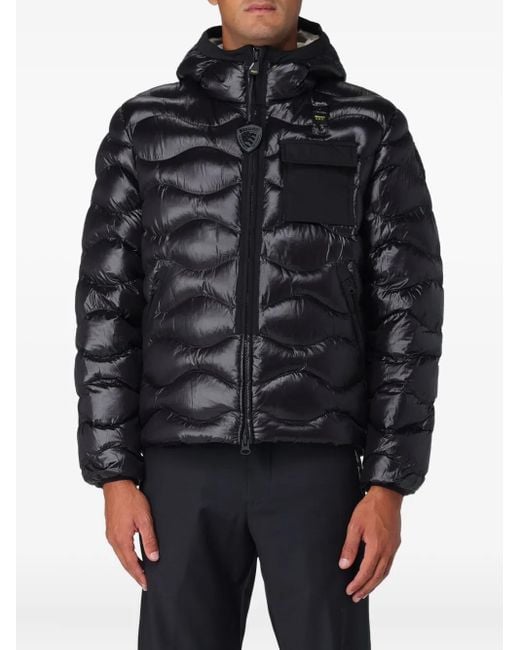 Blauer Black Bryant Hooded Quilted Jacket for men