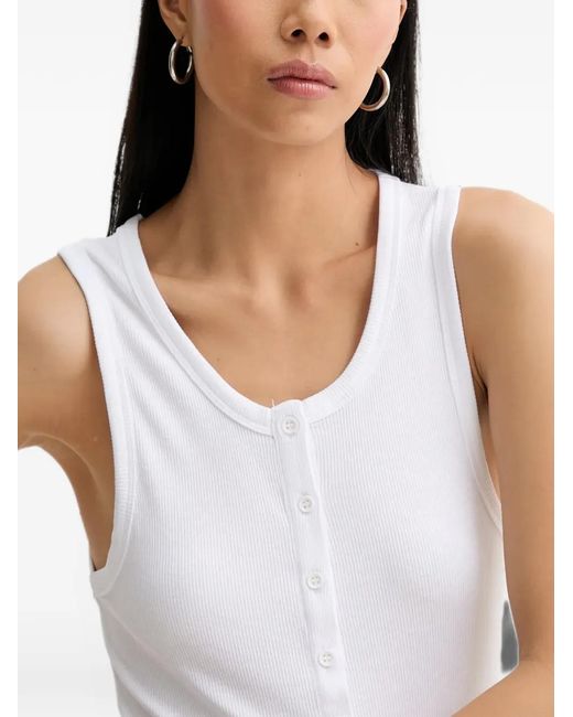 Munthe Gray Buttoned Ribbed Top
