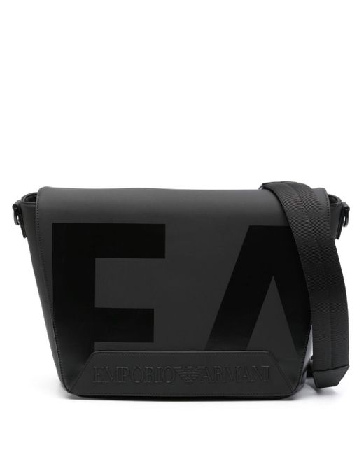Emporio Armani Black Logo-print Water-repellent Bag for men