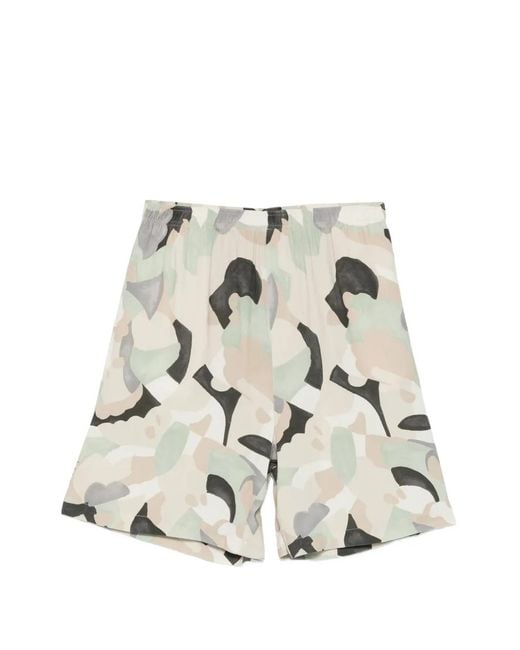 Amaranto White Print Pocket Shorts for men