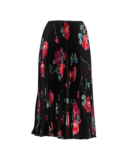 N°21 Black Jupe Plissée À Fleurs