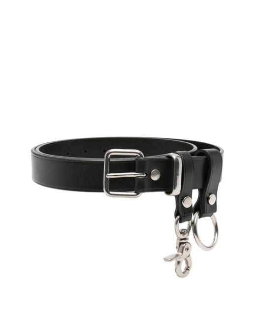 メンズ Comme des Garçons Leather Buckle-fastening Key-ring Belt Black