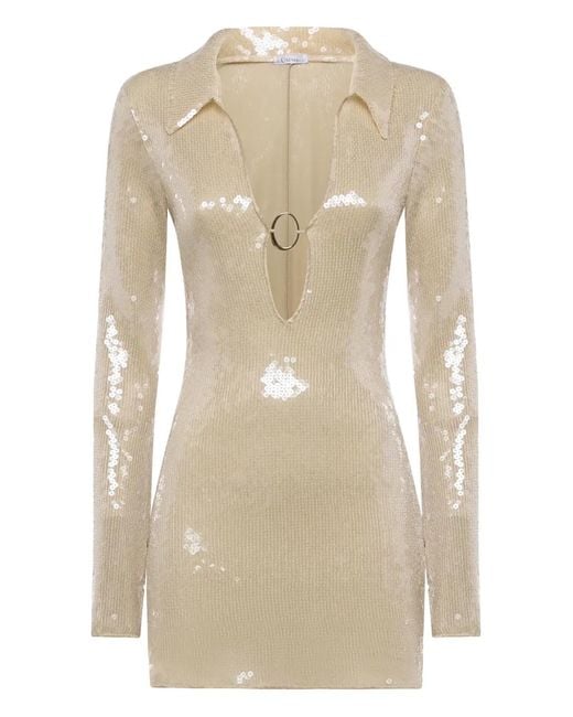 Oseree Natural Marylin Ring-Detail Mini Dress