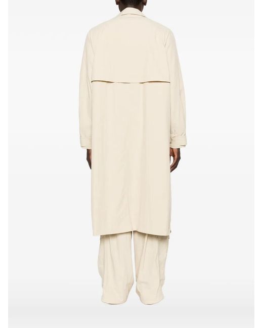 Etudes Studio White Zip-Pockets Overcoat