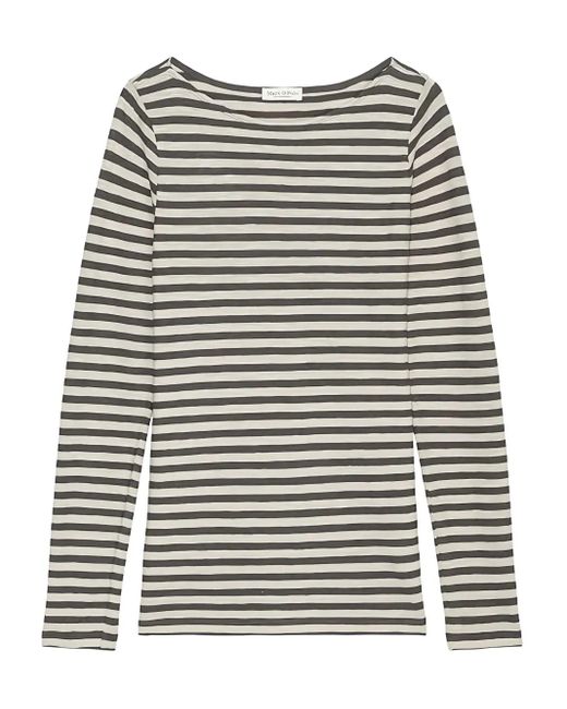 Marc O' Polo Gray Striped Long-Sleeve Top