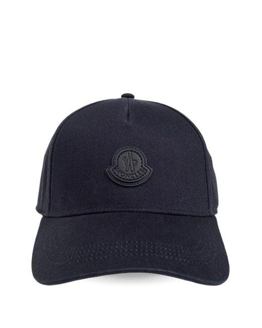 Moncler Blue Gabardine Cotton Baseball Cap for men