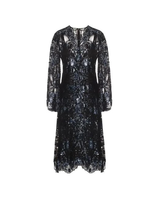 elie saab black sequin dress Elie Saab Sequined long-sleeve Midi Dress | Black