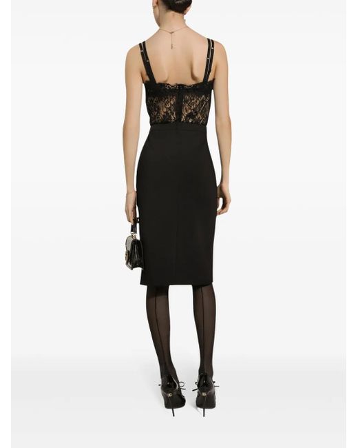 Dolce & Gabbana レディース ブラック スクエアネック キャミソールの