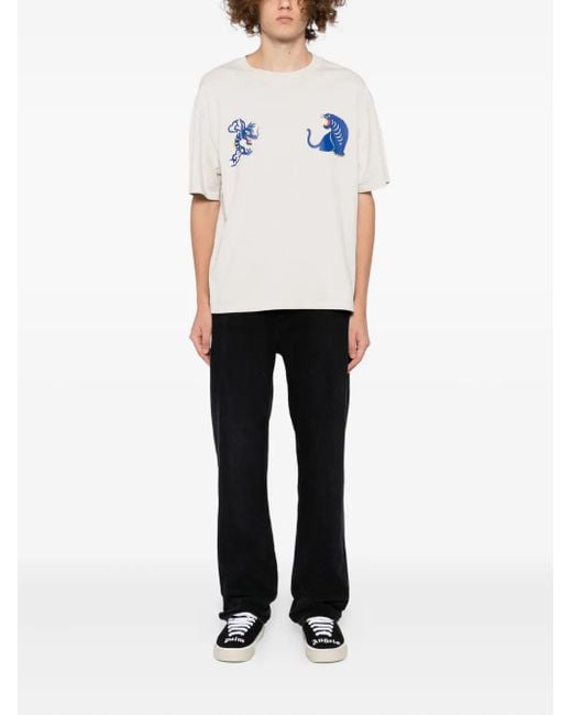 Melt White Graphic-Print T-Shirt for men