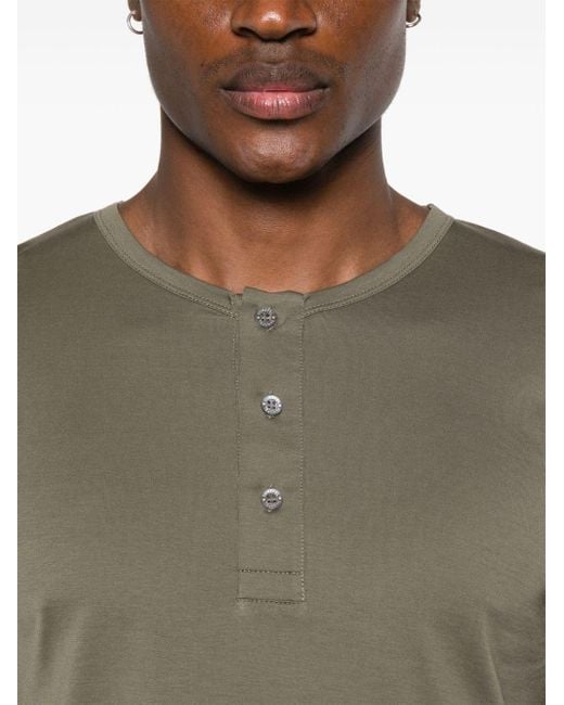 Sunspel Henley-T-Shirt aus Baumwolle in Green für Herren