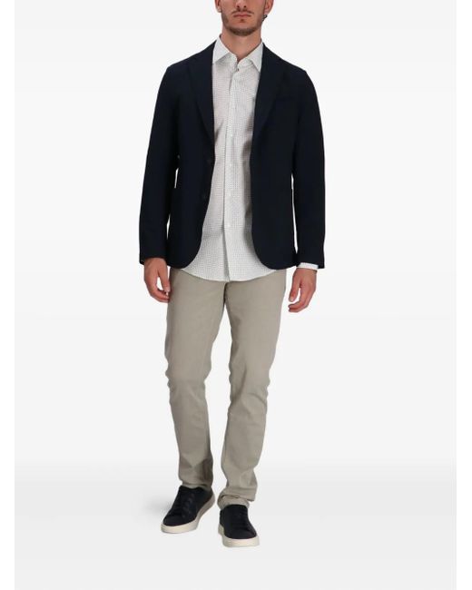 Boss Blue Single-Breasted Patch-Pocket Blazer for men