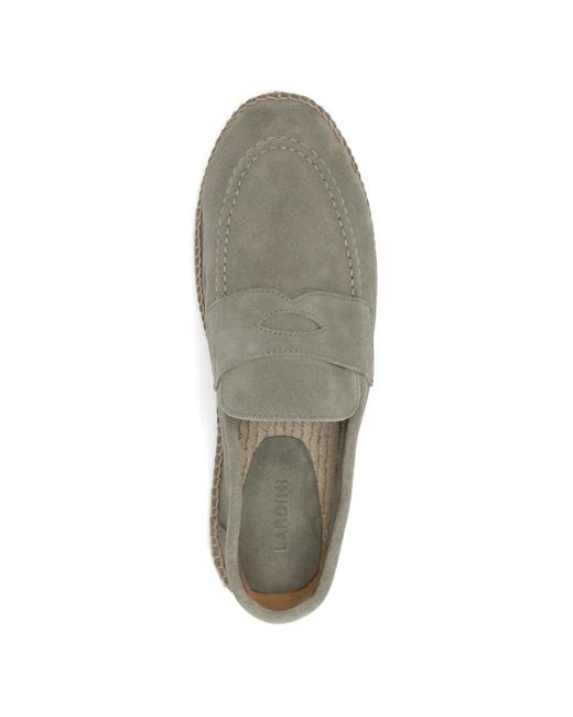 Lardini Gray Penny Trim Loafers for men