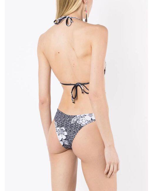 Amir Slama Metallic Floral-Print Bikini Set