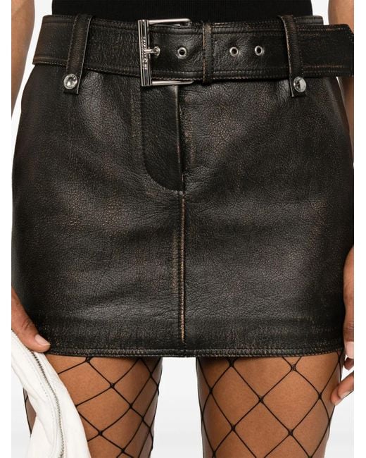 McQueen Black Leather Mini Skirt