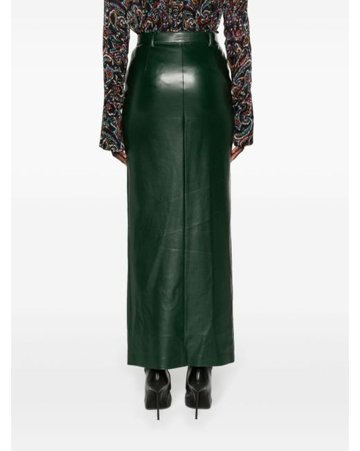 Patrizia Pepe Green Front Slit Long Skirt