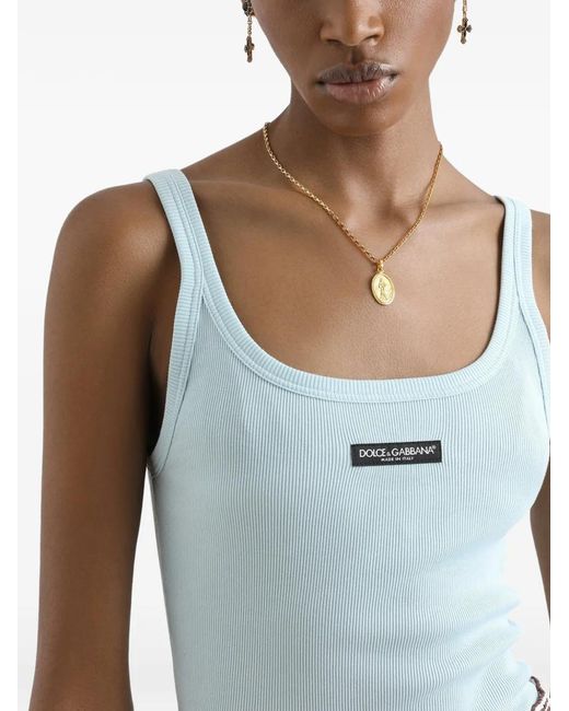 Dolce & Gabbana Geribbelde Tanktop in het Blue