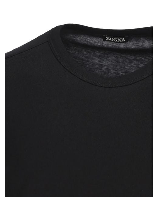 Camiseta con cuello redondo Zegna de hombre de color Black