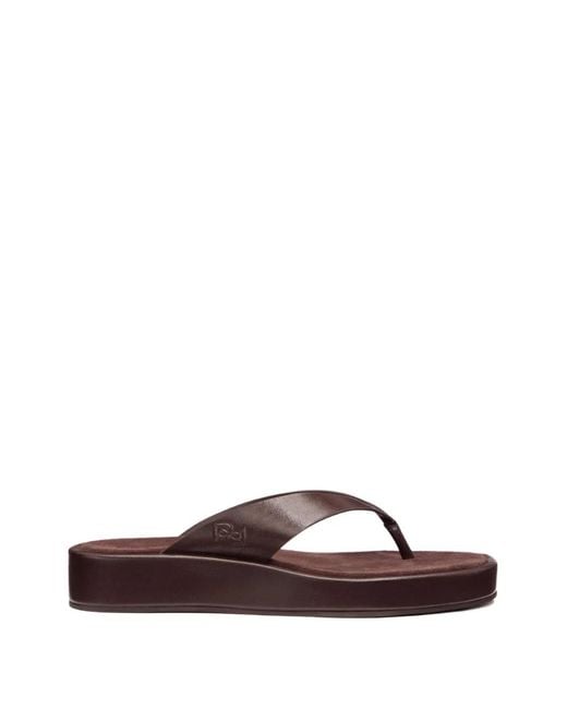Reformation Brown Platform Thong Eden Sandals