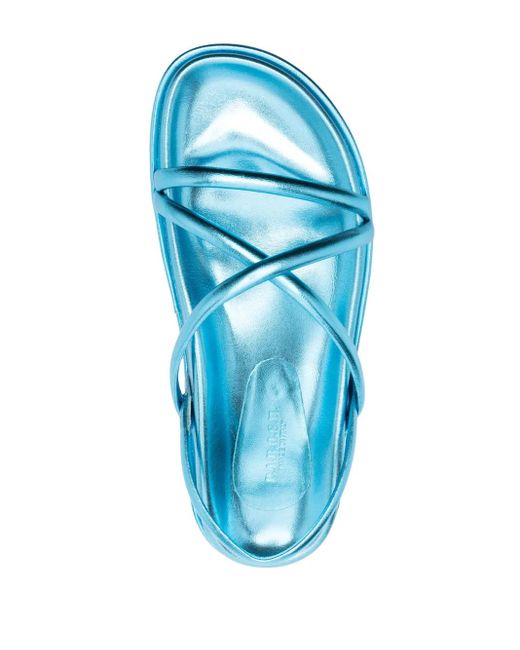 P.A.R.O.S.H. Blue Sandalen Mit Metallic-Finish