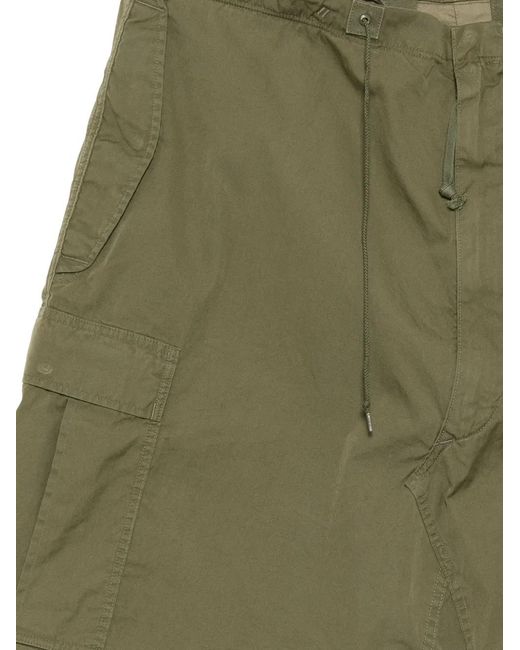 Junya Watanabe Green Drop-Crotch Shorts for men