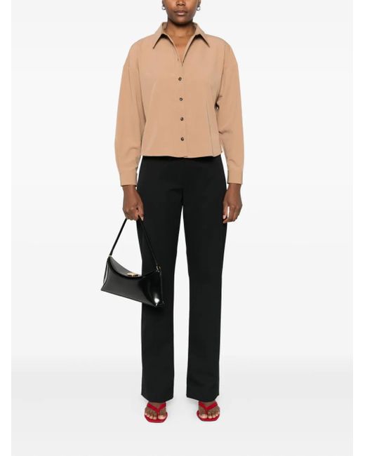 Caliban Natural Button-Front Collared Shirt
