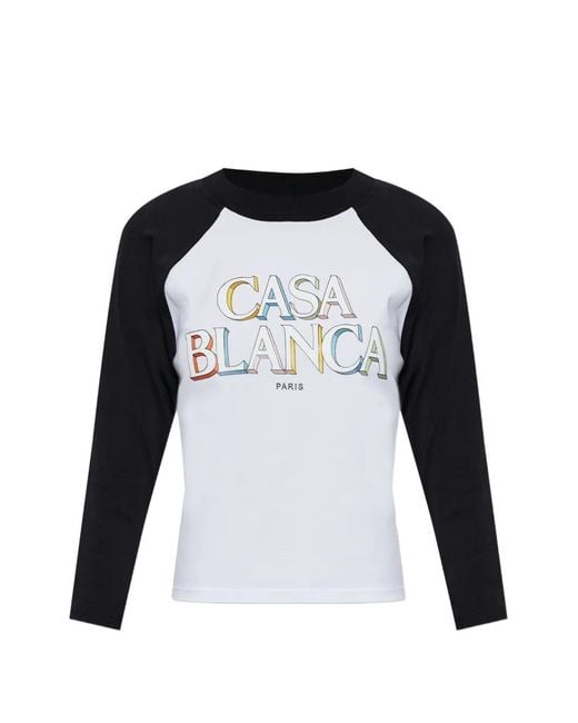 Casablanca Black Logo-Print Long-Sleeve T-Shirt