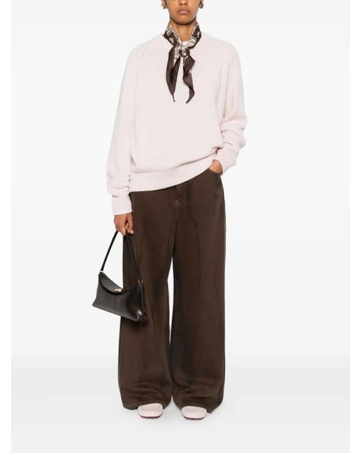 Lisa Yang Pink Raglan-Sleeve Cashmere Sweater