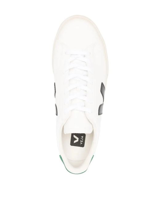Veja White Black Leather Campo Chromefree Unisex Shoes for men