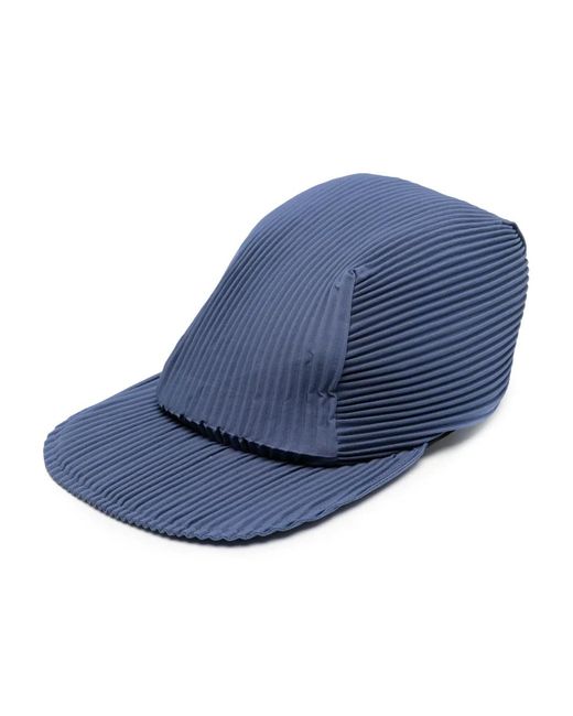 Homme Plissé Issey Miyake Blue Pleated Flat-Peak Cap for men