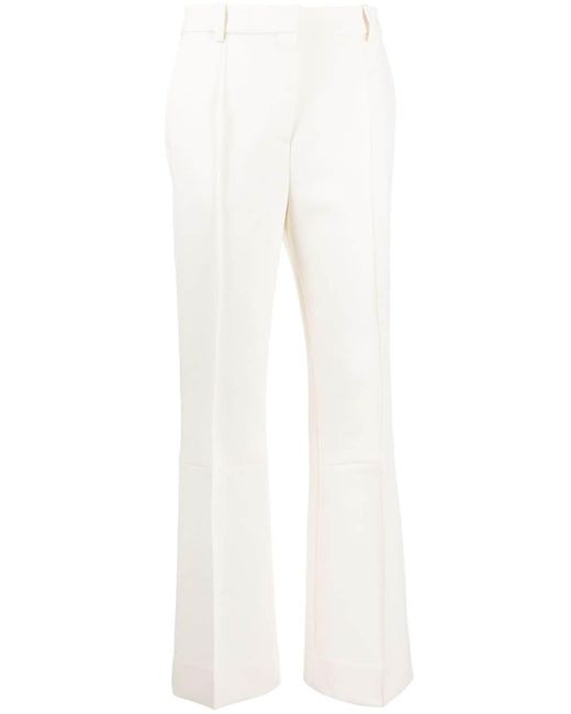 Victoria Beckham White Tailored Cotton-blend Trousers