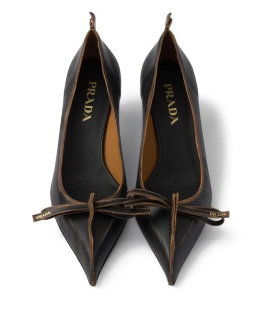 Prada アンティークレザー パンプス Brown