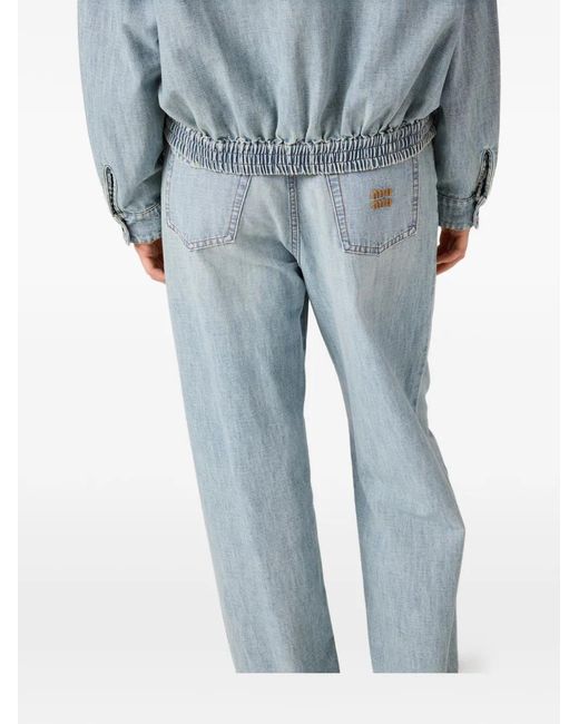 Miu Miu Blue Denim Cotton Jeans
