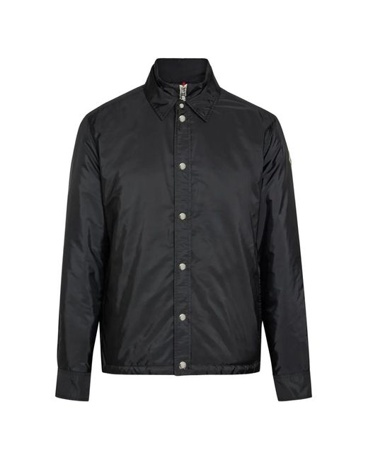 Moncler Black Meridelle Logo-Patch Press-Stud Jacket for men