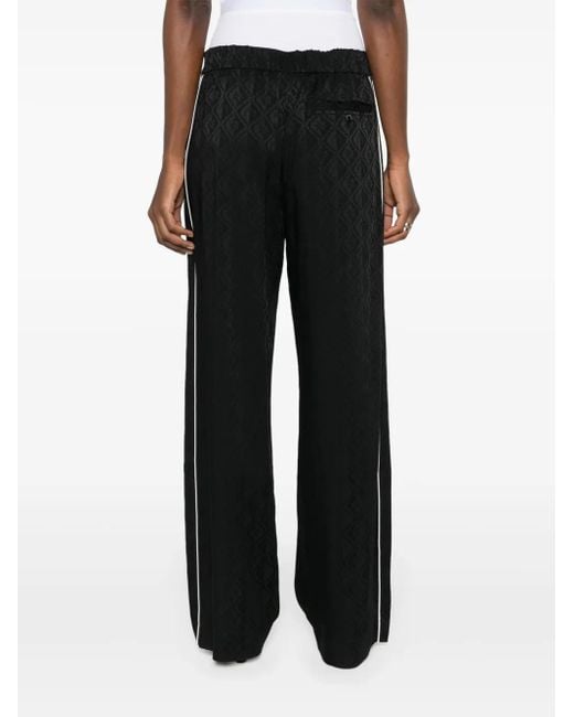 MARINE SERRE Black Moon Diamant Wide Leg Trousers