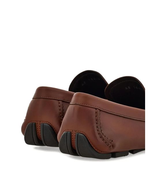 Ferragamo Brown Penny Driver Loafers for men