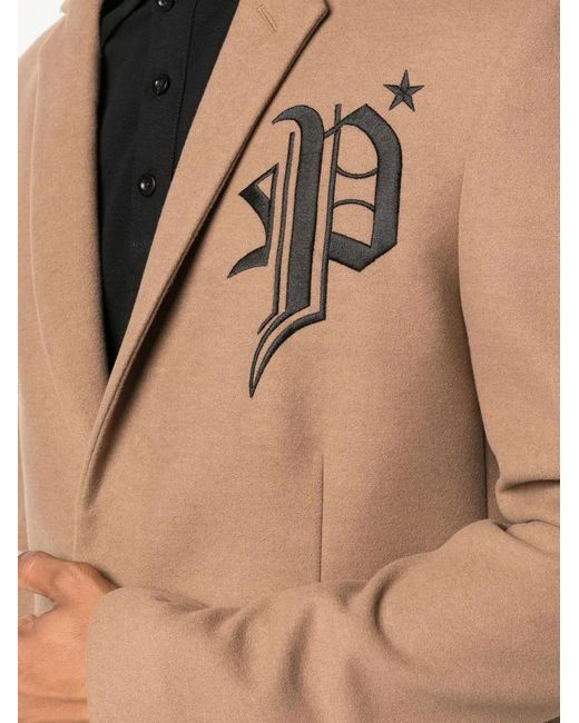Philipp Plein Brown Coat for men