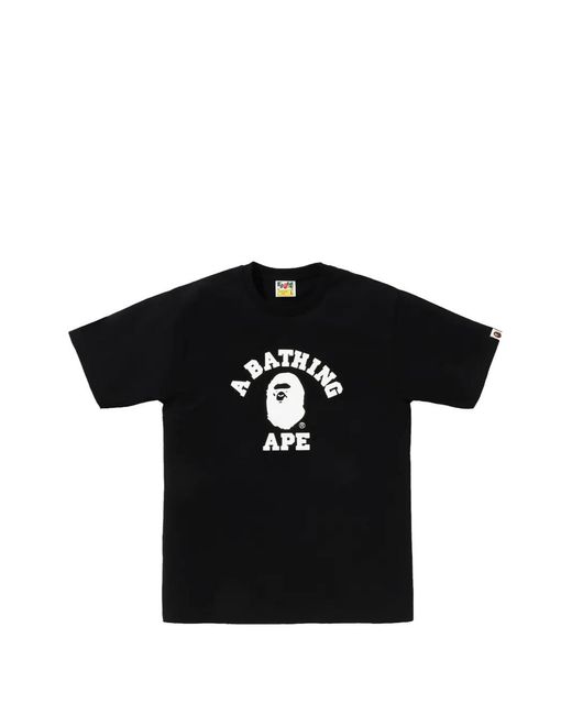 A Bathing Ape Black College Crystal-Embellished T-Shirt for men