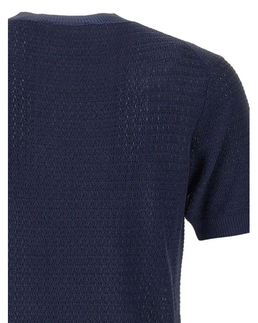 メンズ Kangra Textured-weave T-shirt Blue