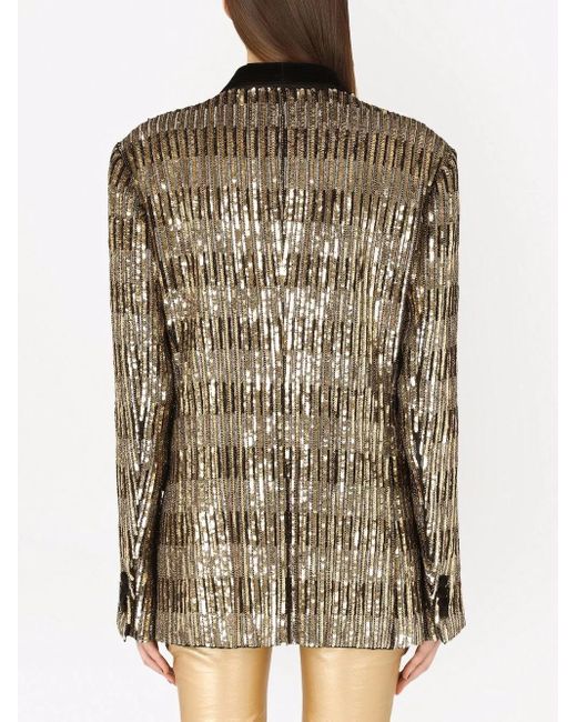 Dolce & Gabbana Multicolor Toggle-Fastening Sequin-Embellished Jacket