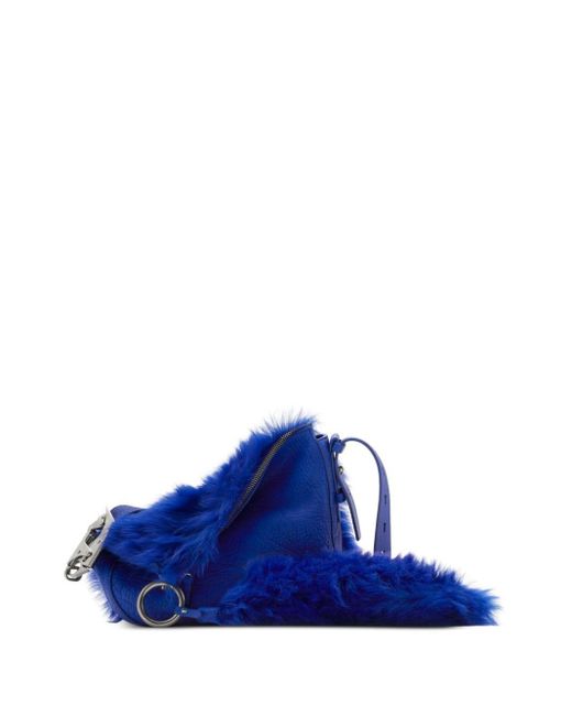 Burberry Blue Small Knight Faux-fur Shoulder Bag