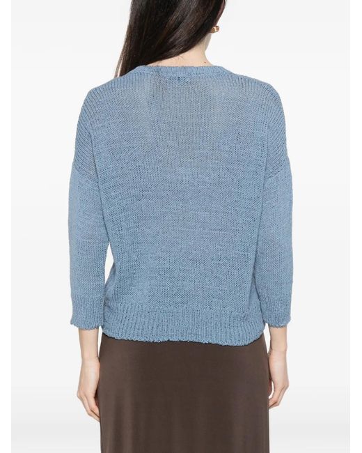 Base London Blue V-Neck Sweater