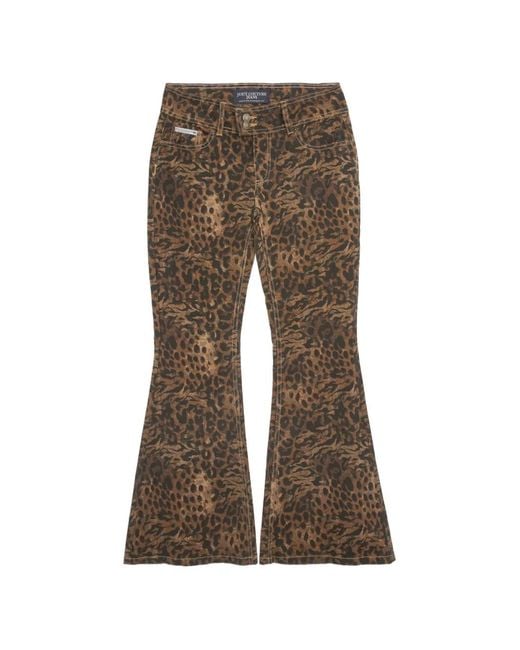 Juicy Couture Brown Animal-Print Flared Jeans