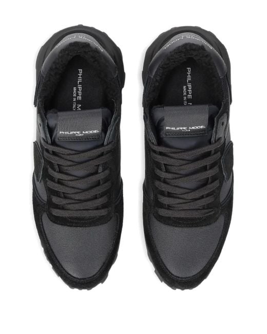 Philippe Model Black Panelled Running Sneakers