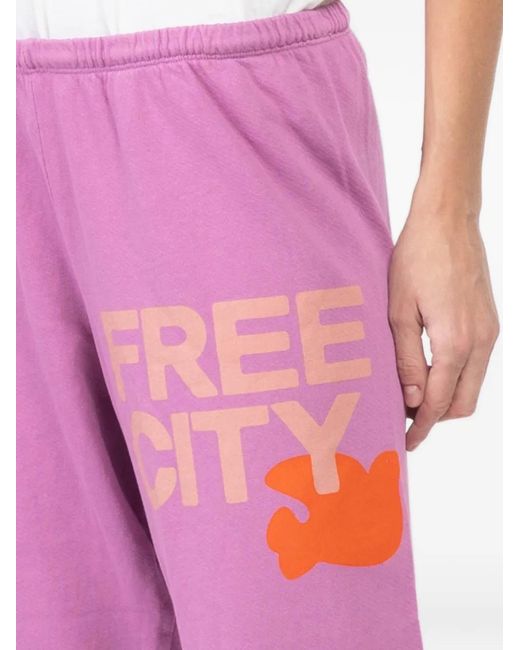 Freecity Purple Large Graphic-Print Sweatpants