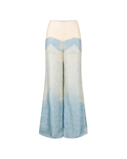 Alexis Blue Andres Chevron Flared Trousers