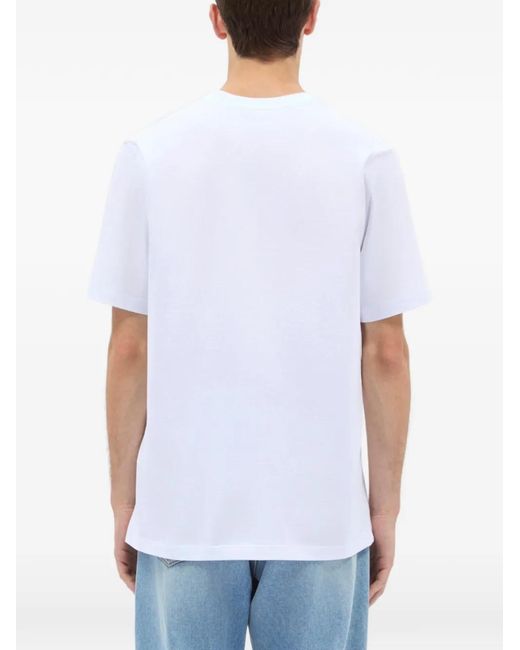 MSGM White T-Shirt À Logo Imprimé for men