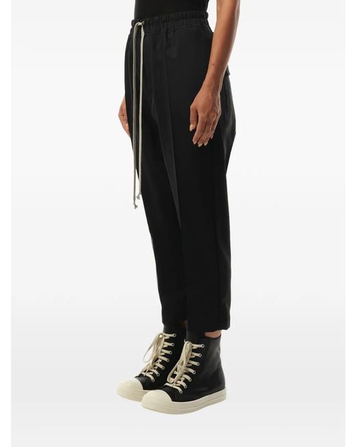 Rick Owens Black Astaires Drawstring Trousers