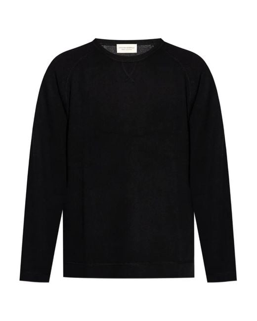 Officine Generale Black Raglan-Sleeve Sweater for men