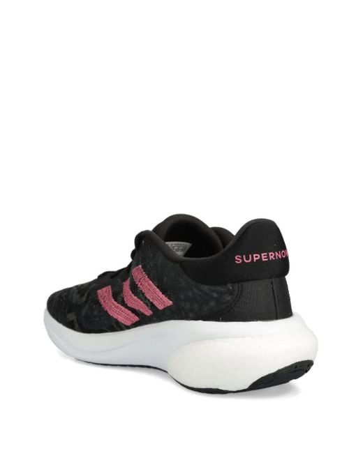 Adidas Black Supernova Three-Stripe Sneakers