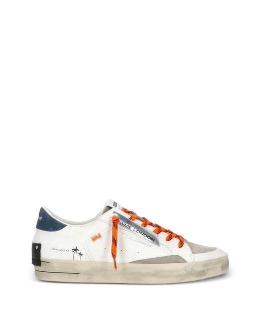 Crime London White Baskets À Lacets Sk8 Deluxe À Empiècements for men